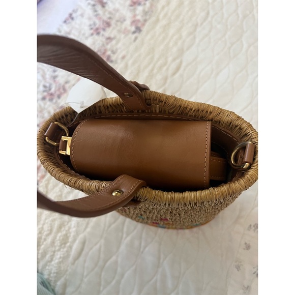 NWT. KHOKHO Zandi bucket bag. Smoke & Multi Weave  & Cuoio Leather. - Picture 5 of 7